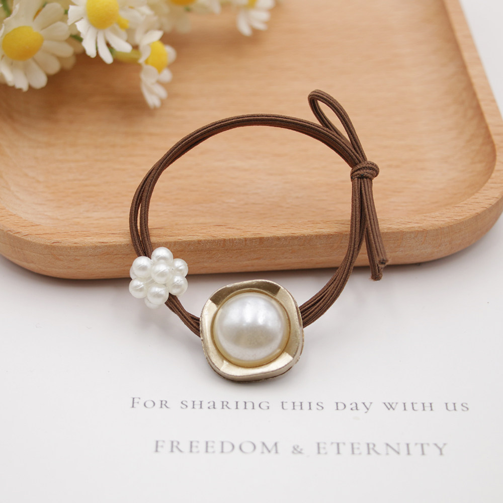 皮筋简约气质珠子发圈手链两用发绳丸子头甜美橡皮筋可爱头绳饰品