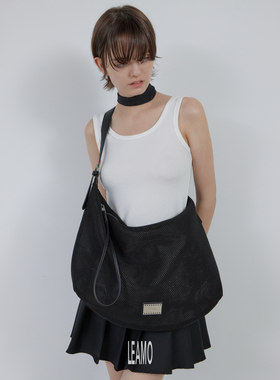 LeAMO｜原创'MeshUsed'2025春夏新款网格大容量斜挎渔网纱帆布包