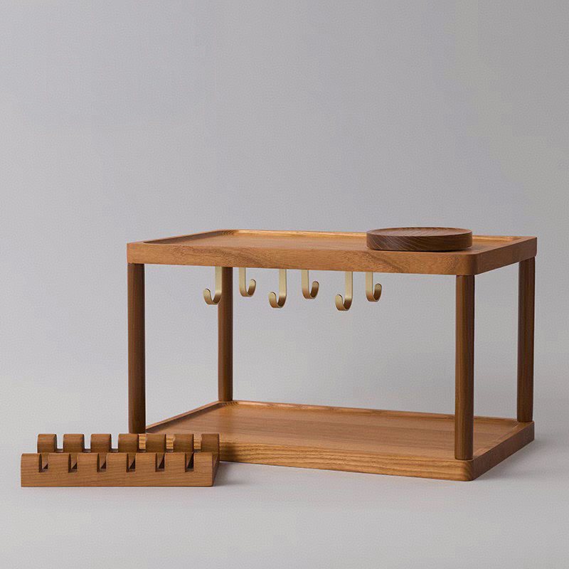 【茶咖具首选】 17-30头茶咖具通用置物陈列木架 正品保障