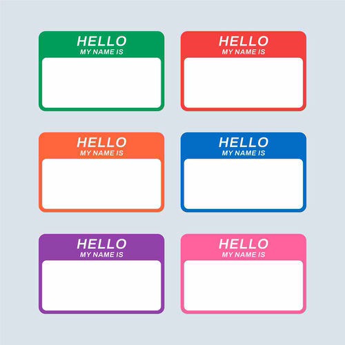 大号彩色姓名贴大尺寸可手写培训活动成人名字贴纸不干胶标签定制
