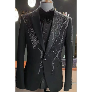 演出服春晚主持人西装 青年艺考礼服声乐毕业西服男士 正装 修身 韩版