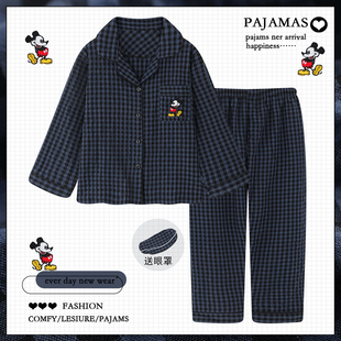 卡通格子睡衣女款 可外穿梭织棉家居服套装 春秋季 长裤 长袖 2025新款