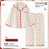 甜美学生家居服套装 可外穿2026新款 长袖 日系ins纯棉睡衣女春秋季