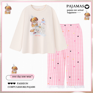 薄绒保暖家居服套装 甜美卡通德绒睡衣女款 长袖 2025新款 冬天 秋冬季