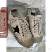 韩国东大门女鞋 复古减龄星星帆布鞋 23春夏新款 chic作旧擦色脏脏鞋