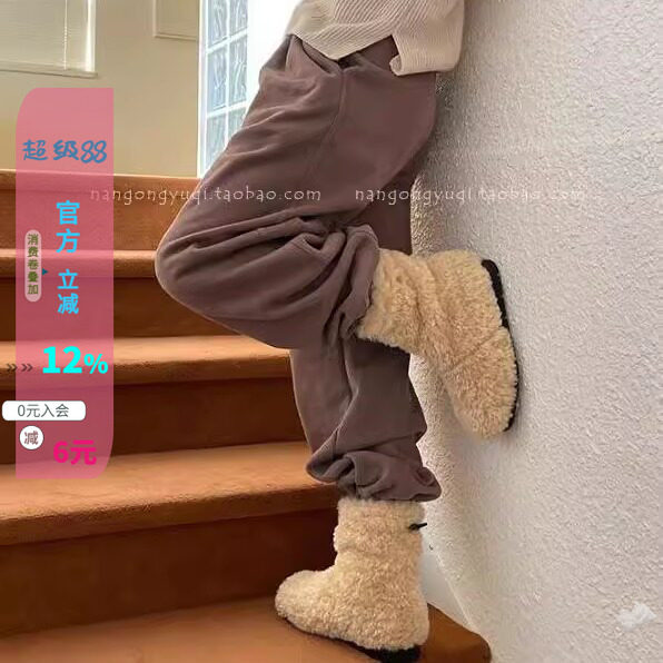 泰迪毛毛圈加厚绒防滑雪地靴棉靴