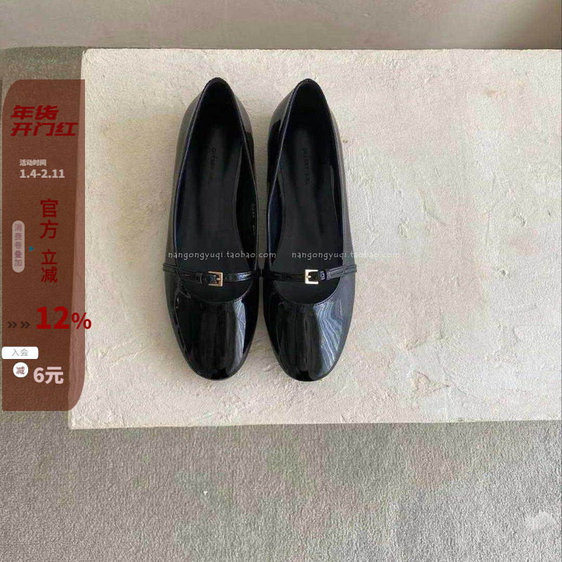 韩国东大门女鞋25春新chic复古圆头漆皮镂空皮带扣平底玛丽珍单鞋,女鞋,玛丽珍鞋,淘宝优惠券,粉丝福利购,淘宝优惠卷