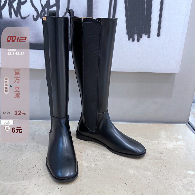 21INS简约休闲松紧低跟方头女鞋