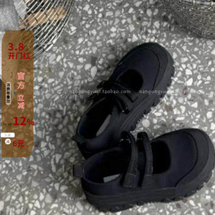 韩国东大门女鞋24秋新ins减龄发泡厚底魔术贴弹力布玛丽珍休闲鞋