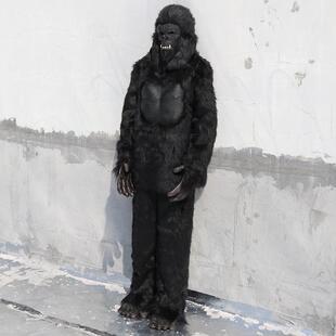 金刚猩猩面具乳胶动物头套万圣节cosplay黑猩猩装扮演出服饰道具