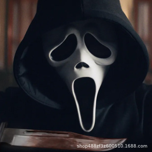 惊声尖叫6面具尖叫鬼cos服装成人儿童白脸乳胶头套万圣节恐怖装扮