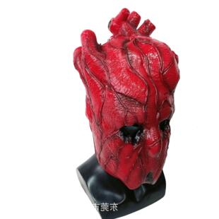 心脏头cos面具 异兽魔都Dorohedoro 心前辈shin红色头套万圣节