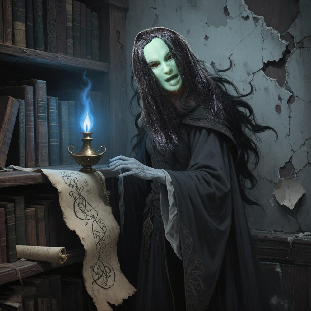 万圣节女巫面具cos巫婆面具成人女巫婆女鬼狂欢派对装扮乳胶