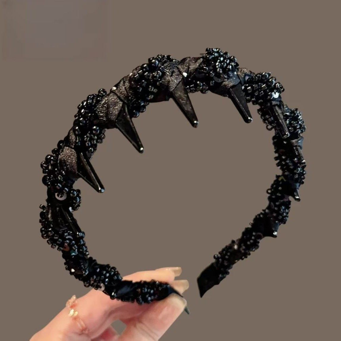 手工绕珠繁星高颅顶发箍洋气小香风头箍带齿洗脸发卡轻奢头饰