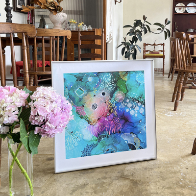ins风客厅餐厅抽象花卉装饰画