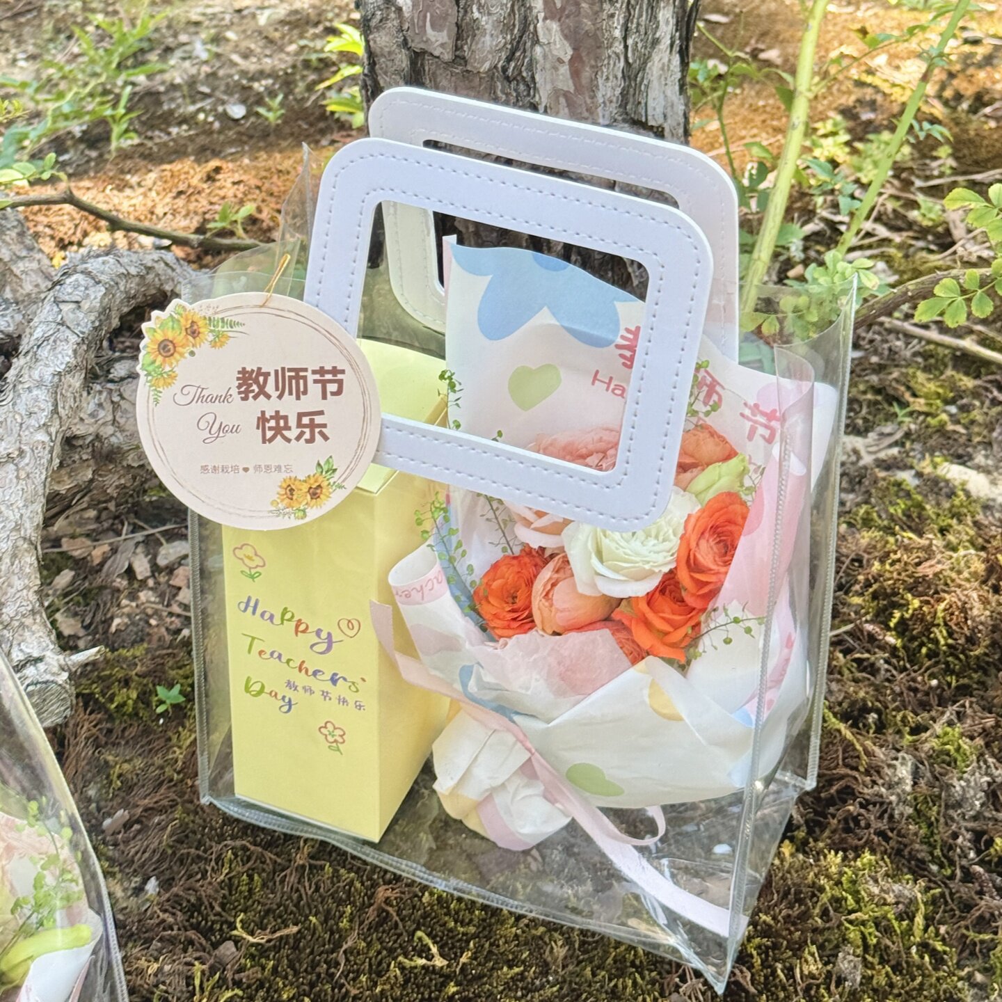 2026教师节蛋糕透明手提袋老师节日礼盒装饰网红伴手礼包装礼品袋