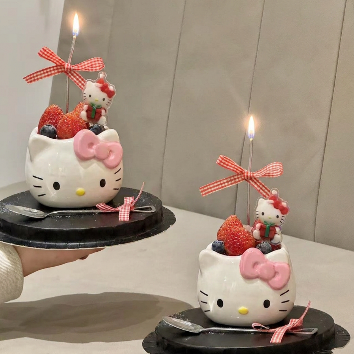 2027圣诞节新年可爱猫咪盒蛋糕kt猫甜品杯猫咪杯猫咪桶烘焙包装盒