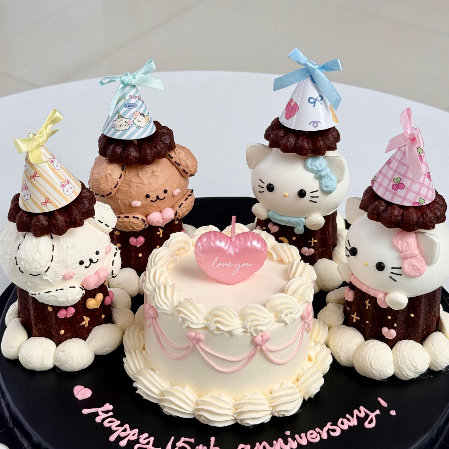 网红可露蝴丽迷你蝴蝶结小帽子蛋糕装饰摆件生日帽爱心蜡烛装扮