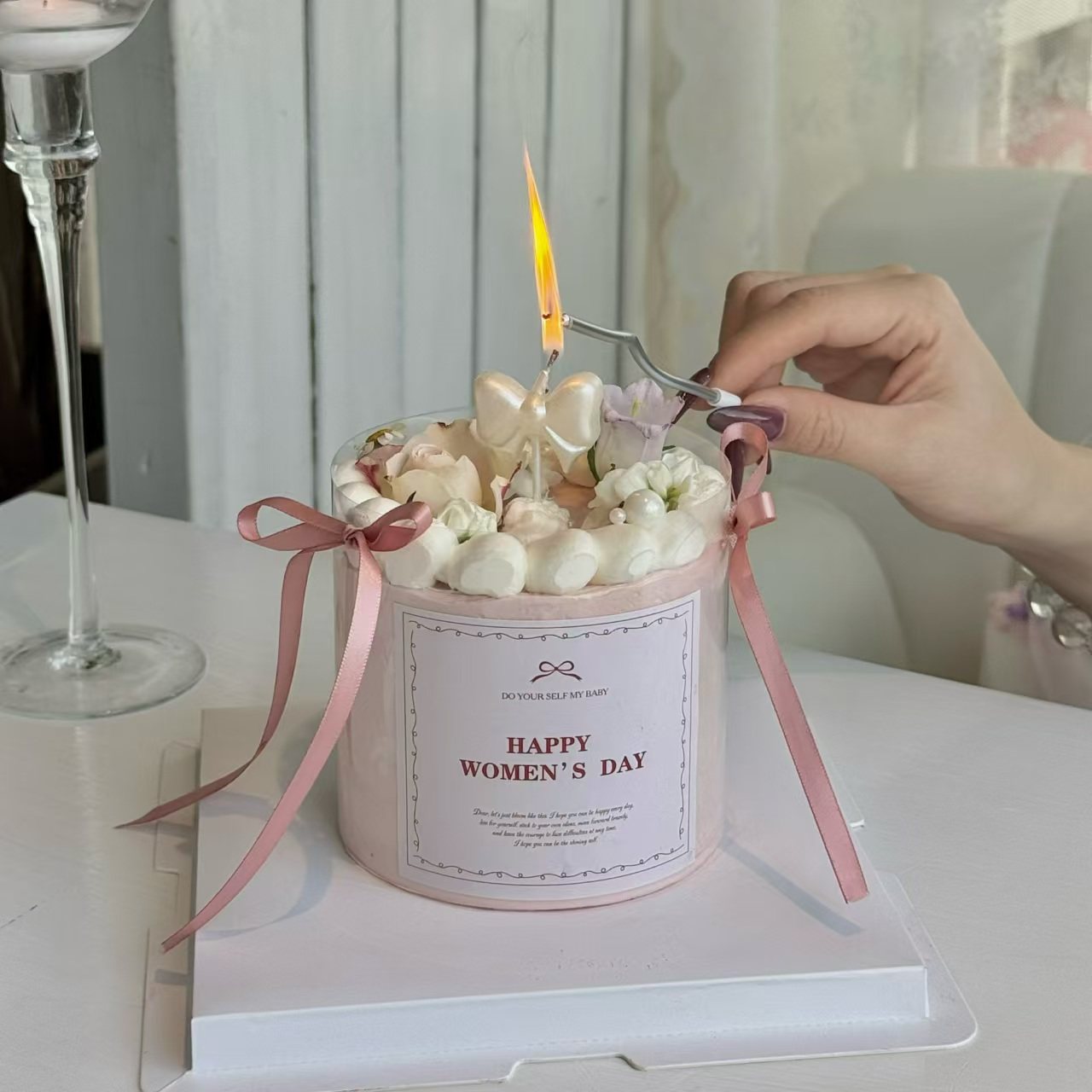 3.8女神节抱抱酱同款粉色长方形贴纸蛋糕装饰插件妇女节快乐装饰,节庆用品/礼品,蛋糕/烘焙装饰用品,淘宝优惠券,粉丝福利购,淘宝优惠卷