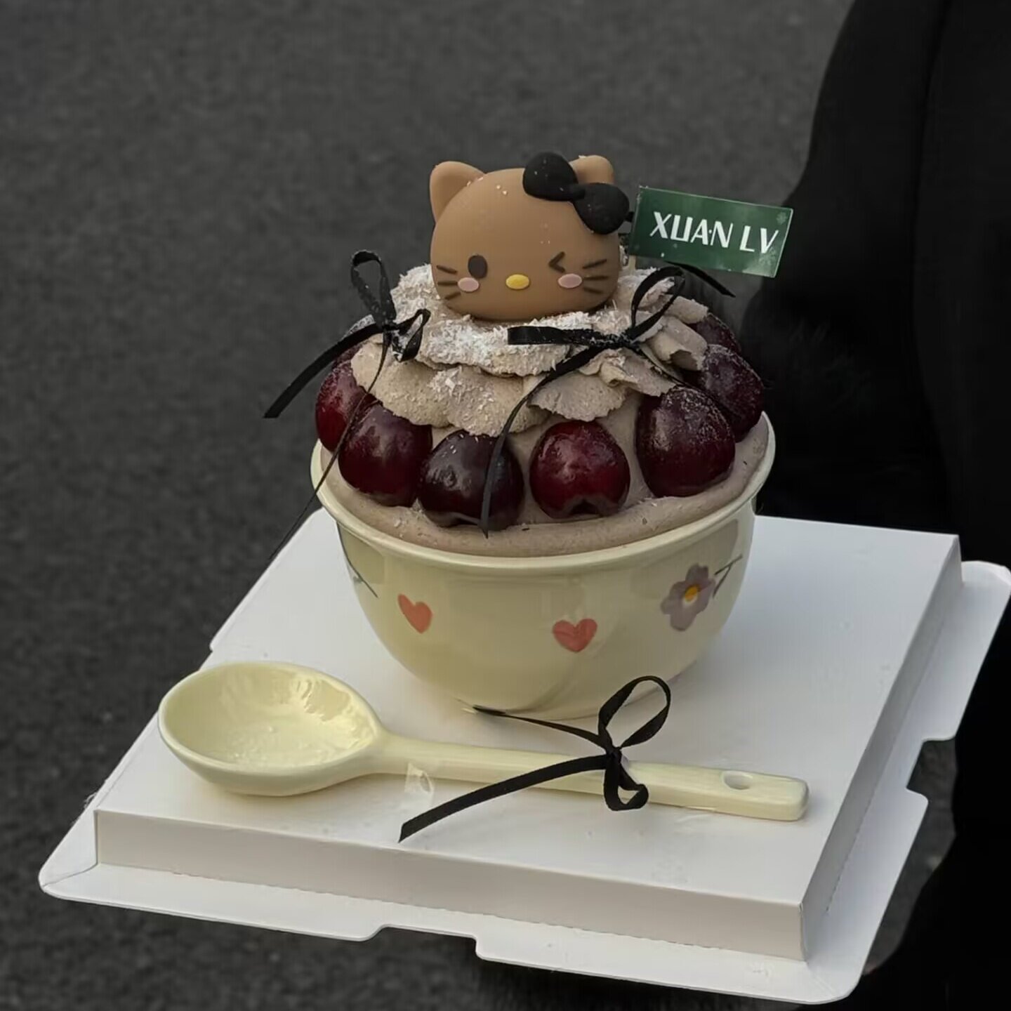 网红圣诞节新年黑皮KT猫车厘子碗蛋糕装饰Hellokitty蛋糕碗甜品碗,节庆用品/礼品,节日装扮用品,淘宝优惠券,粉丝福利购,淘宝优惠卷