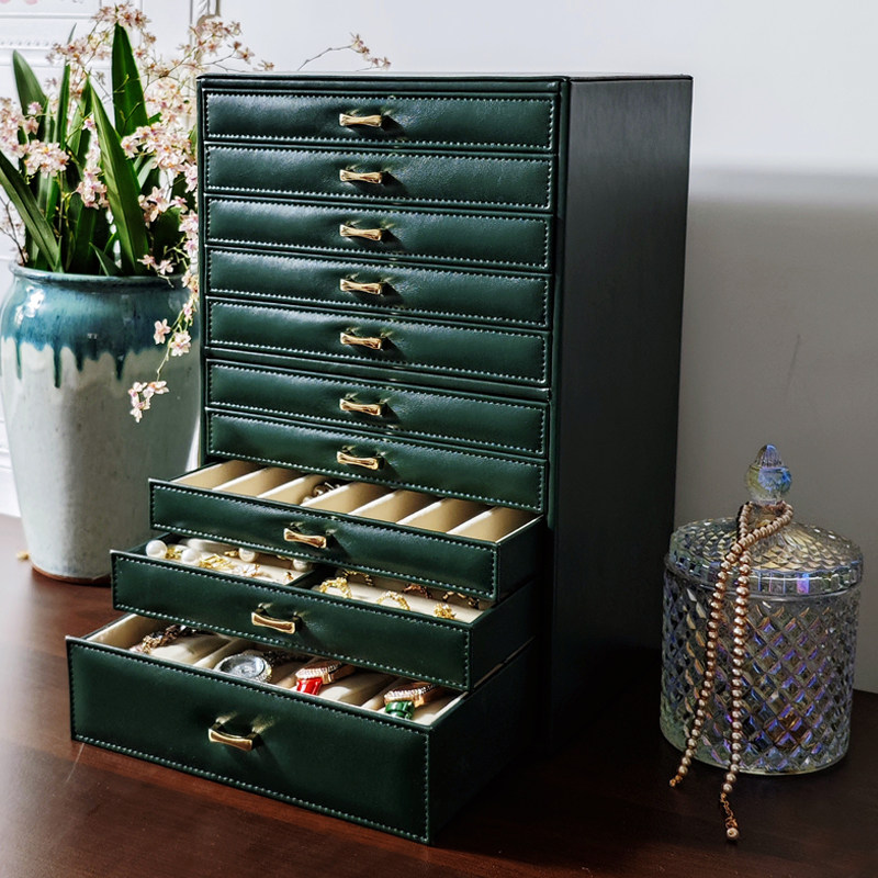 하이 엔드 보석 상자 유럽 공주 보석 보관 상자 인기 패션 보석 상자 다층 머리핀 상자 가죽 시계