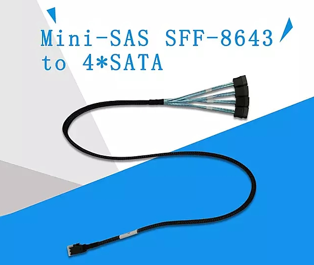 Mini-SAS SFF-8643 to 4*SATA转接线缆 80cm
