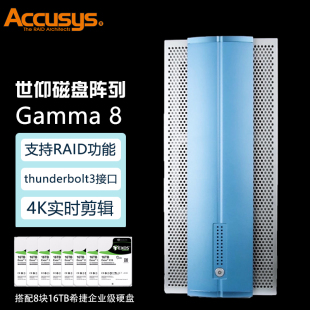 Accusys 直连静音存储系统 Gamma8 8层磁盘阵列柜 含128TB希捷盘五年质保 雷电3 磁盘阵列 世仰