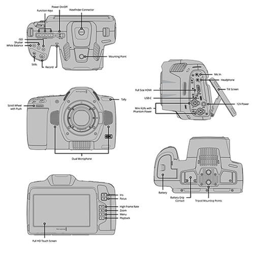Blackmagic Pocket Cinema Camera 6K G2 Handheld 6K Цифровая кинокамеры