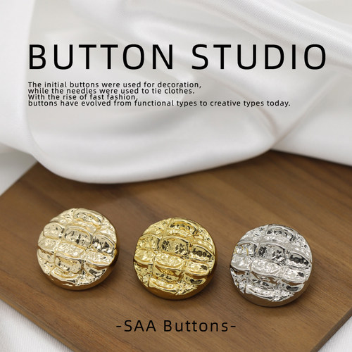 设计放鳄鱼皮纹金属手缝纽扣男女士西服连衣裙外套呢大衣上衣扣子