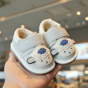 2025春秋新款婴儿单鞋软底男女宝宝卡通学步鞋0-1-2岁防滑叫叫鞋