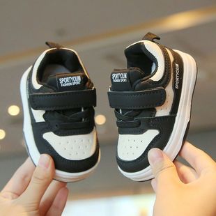 宝宝学步鞋春秋新款 软底防滑婴儿板鞋 魔术贴男女童单鞋拼色休闲