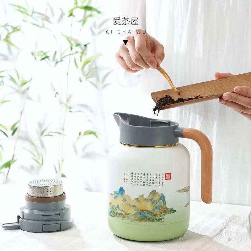 爱茶屋茶具家用焖茶壶温显保温壶不锈钢大容量闷老白茶泡茶壶高档