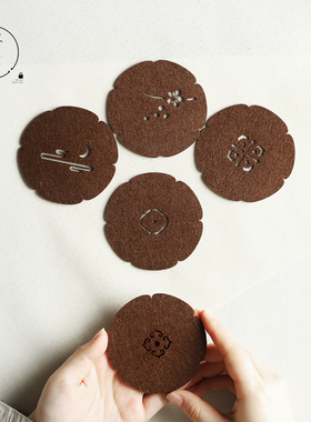 慢蓝茶具毛毡布杯托干泡壶承垫片隔热养壶垫子吸水耐用功夫茶道