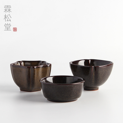 霖松堂茶叶末金花品茗杯