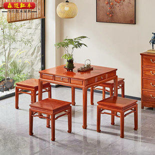 缅甸花梨四方桌加厚独板大果紫檀八仙桌明清古典家具全榫卯结构