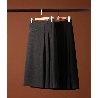 小线雪工自留显 MNI澳洲羊醋毛酸MI系/佰搭/手VOA 遮胯瘦百褶半裙