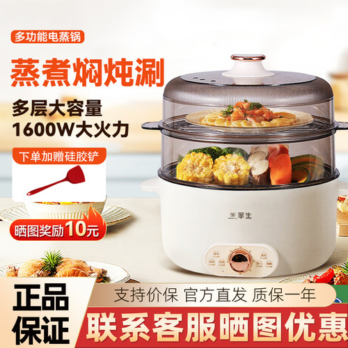 华生电蒸锅上蒸下煮多层蒸煮
