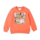 新款 男童纯棉长袖 春季 外贸童装 桔色印花上衣 套头卫衣