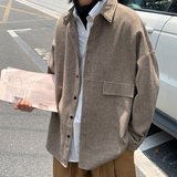 衬衫男长袖秋季韩版潮流帅气港风复古宽松休闲衬衣外套DX118P60，男装衬衫，电商B413-1