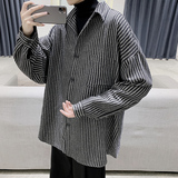 备货充足港风复古衬衫加厚男慵懒宽松百搭毛呢衬衣外套DX126P60，男装衬衫，电商B413-1