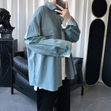 港风格子衬衫男士长袖韩版潮流帅气大码休闲情侣衬衣CS607P45，男装衬衫，电商B413-1