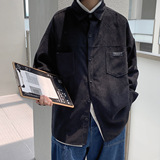 衬衫男宽松百搭韩版港风学生休闲灯芯绒衬衣外套DX115p5579，男装衬衫，电商B413-1