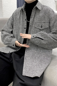 大码衬衫男士秋装韩版潮流加绒加厚衬衣休闲外套DX35 P60 加绒P70图片