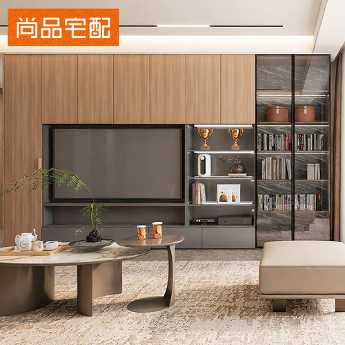 维尚电视柜全屋定制背景书架书柜一体客厅满墙柜展示柜20000