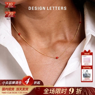 珐琅正红爱心手项链耳钉 Letters正品 清仓折扣不退换 丹麦Design