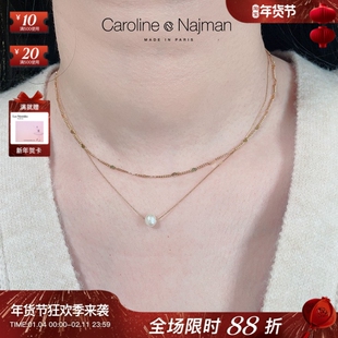 巴黎Caroline Najman正品代购Mini Hearts金色小爱心锁骨短项链