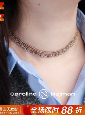巴黎Caroline Najman正品LACE蕾丝花边波浪法式Choker短项链手链