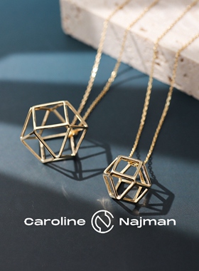 巴黎Caroline Najman正品WATER神秘魔方水立方镂空立体毛衣长项链