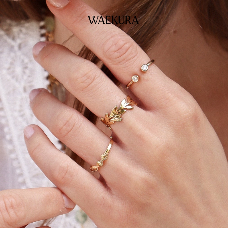法国小众设计师WAEKURA品牌24春天系列Annie月桂叶优雅活口戒指