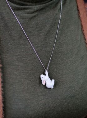 英国And Mary乡村田园风陶瓷贝雷帽海魂衫小兔子可爱森系耳环项链